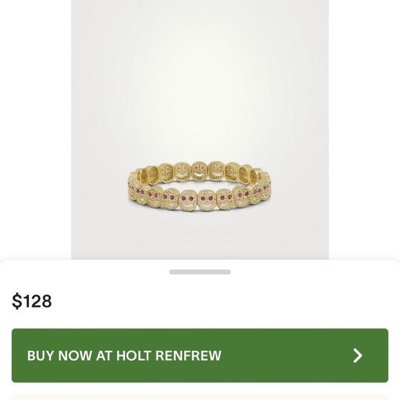 Pink Lisa Gozlan x Holt Renfrew pave happy face bracelet - Picture 1 of 4